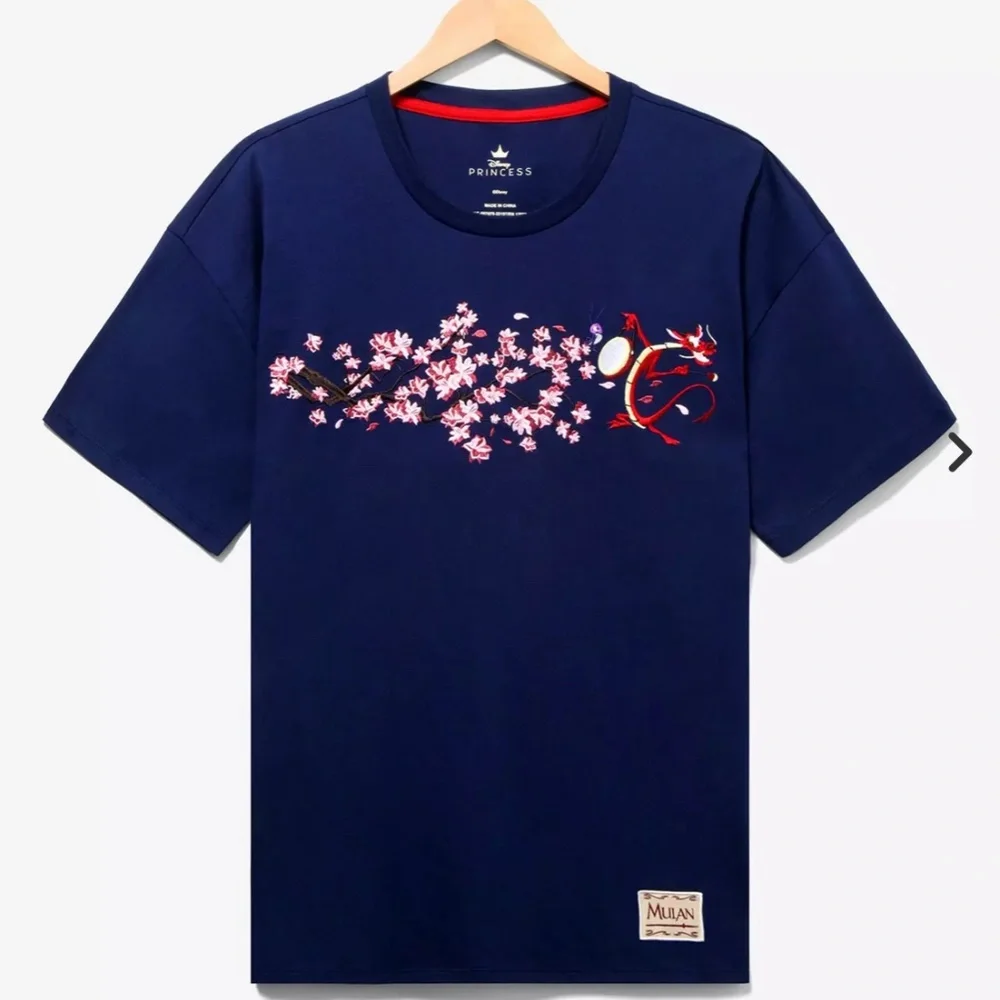 Box Lunch Disney Mushu Mulan Floral Women T-Shirt Large - Picture 1 of 10
